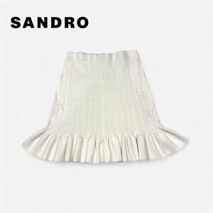 Sandro france cream knit sweater mini skirt - fits like size small